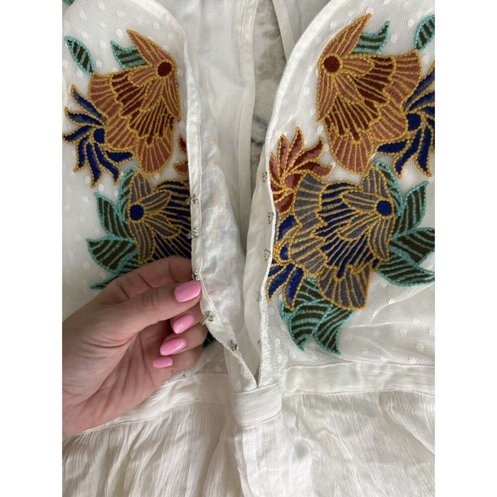 Lulus Tickets To Paradise White Embroidered Maxi Size Medium Dress Boho Coastal - Picture 10 of 12
